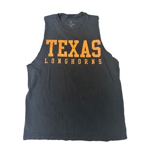 Texas Longhorns  Mens  Crop Top Shirt Tank  Black Tee Size Large UT Austin! Sz M